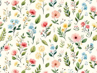 Soft Watercolor Meadow Floral Background Wallpaper