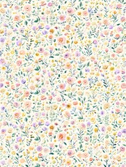 Soft Watercolor Meadow Floral Background Wallpaper
