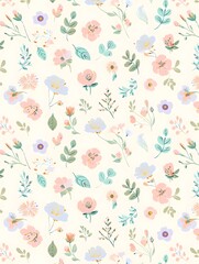 Soft Watercolor Meadow Floral Background Wallpaper