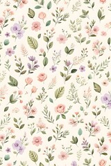 Soft Watercolor Meadow Floral Background Wallpaper