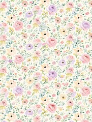 Soft Watercolor Meadow Floral Background Wallpaper