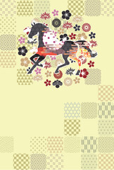 午　年賀状　干支　背景