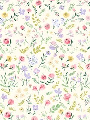 Soft Watercolor Meadow Floral Background Wallpaper