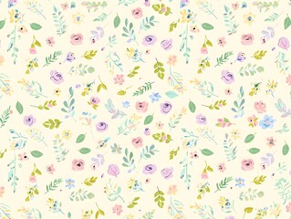 Soft Watercolor Meadow Floral Background Wallpaper
