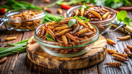 Delicately preserved crunchy insects add a satisfying savory snack to outdoor picnics and camping trips