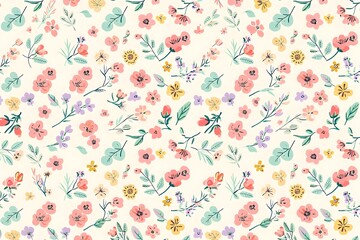 Soft Watercolor Meadow Floral Background Wallpaper