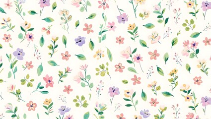 Soft Watercolor Meadow Floral Background Wallpaper