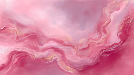 Flowing pink marble background with gold shimmer and fluid abstract texture.