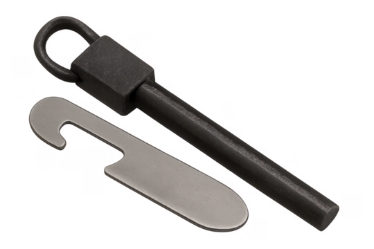 Ferro rod fire starter with striker tool