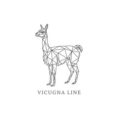 Geometric Llama Illustration - A Modern Line Art Design for Branding.