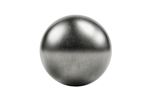 Metallic sphere with visible texture against black background