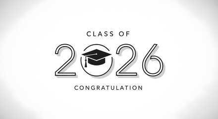 Class of 2026 graduation announcement with minimalist design and cap