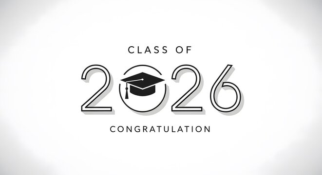 Class of 2026 graduation announcement with minimalist design and cap