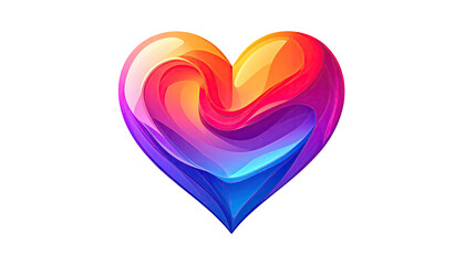 Heart with swirling colors; gradient from yellow to blue