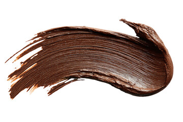 Chocolate smear, thick, textured brushstroke on black