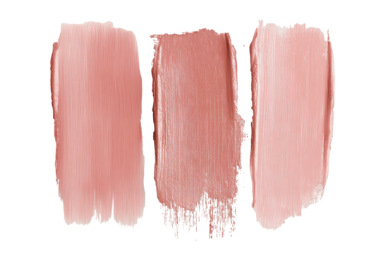 Three rose-toned paint swatches with subtle brush textures