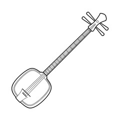 Shamisen coloring page line art 
