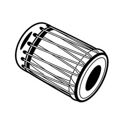 A black and White dholak coloring page