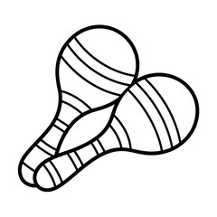 A black and White  Maracas coloring page