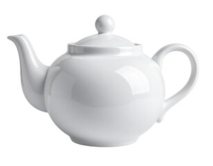 Obraz premium “Classic Ceramic Teapot Front View, Isolated on Transparent Background” 