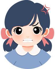 Angry Girl Avatar Animated Portrait with Ticked Off Expression