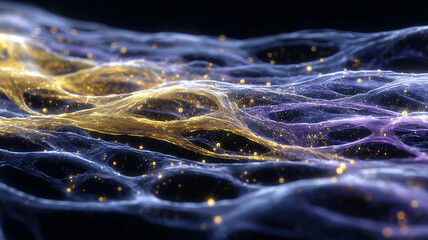 Emerging interconnected energy streams forming an intricate network that symbolizes innovation flow and advanced digital connectivity.
