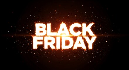 hot sale sign text "Black Friday" on black background