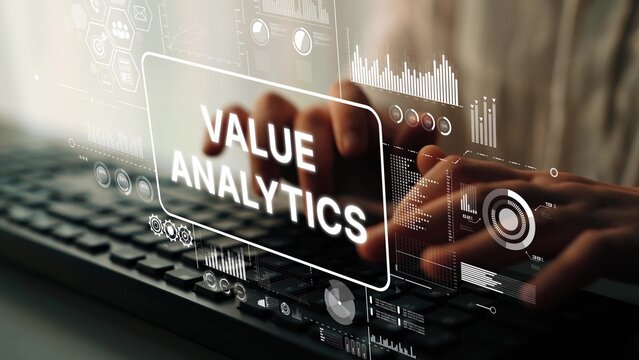 Business Value Analytics Displaying Data Insights with Modern Technology in a Digital Environment. Asymptotic smart data analytic. - Powered by Adobe