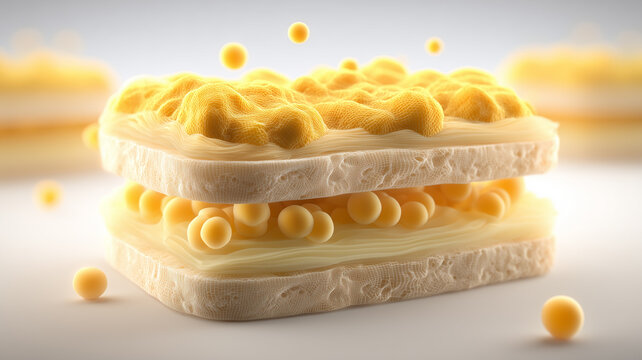 A layered biological model illustrating structural interaction between cellular components to represent scientific analysis and micro level organization.
