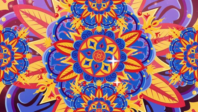Animation background colorful ornamental mandala designs