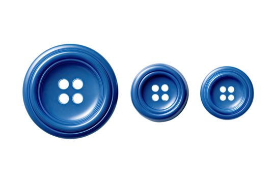 Three gradient blue buttons, lined, against black