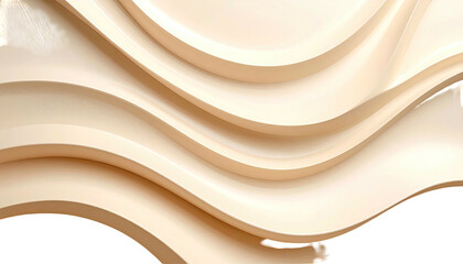 Wavy beige 3D wall panel texture, undulating design