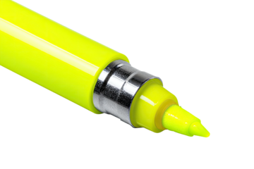 Close-up of neon yellow marker's tip