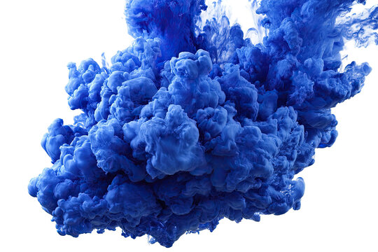 Blue dye swirls upward in a plume against a black void - Powered by Adobe