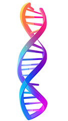 Colorful DNA helix, rainbow hues
