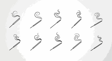 Burning matchsticks sequence with transparent background