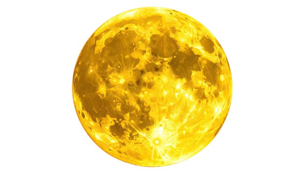 Golden full moon shines against a dark backdrop
