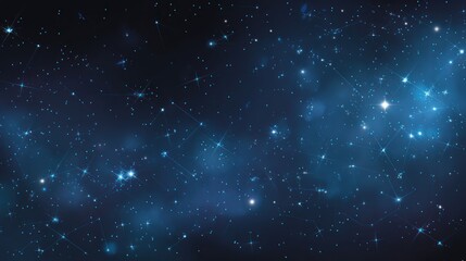 A vast, dark blue expanse of space with countless stars scattered throughout, illuminated by a soft, diffused light that gives the scene a serene and otherworldly atmosphere.