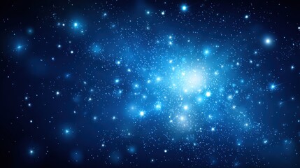 Fototapeta premium A starry night sky with a bright star shining in the center, surrounded by numerous smaller stars and a few wispy clouds of dust and gas.