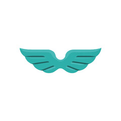 Obraz premium Abstract Teal Wings Symbol on White Background
