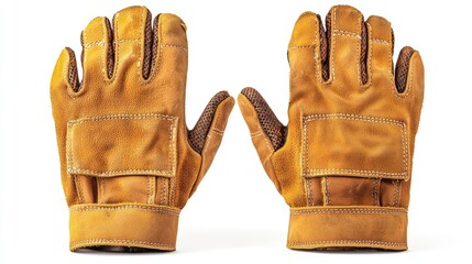 Brown Leather Work Gloves for Safety and Protection in Labor