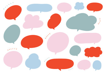 カラフルな吹き出しのイラストセット