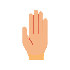 Fototapeta premium Flat Hand Gesture on White Symbol of Stop, Peace, or Greeting
