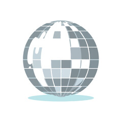 Obraz premium Geometric Disco Ball Against White Background, Party Icon