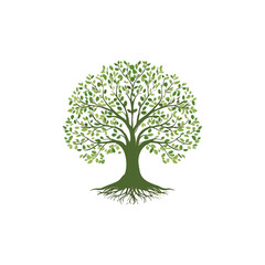 Fototapeta premium Green Leafy Tree Logo Nature, Growth, and Ecology Symbol