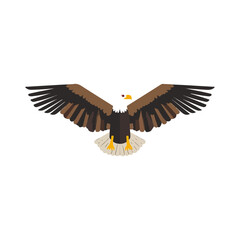Obraz premium Majestic Eagle Soaring, Flat Design, White Background