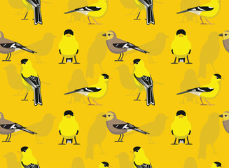 Bird American Goldfinch Seamless Pattern Background Wallpaper