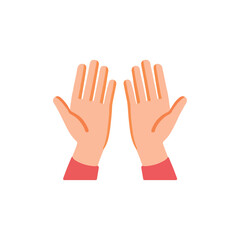 Obraz premium Raised Hands Offering Prayer, Flat Design Illustration