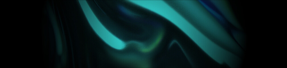 Red, blue and orange liquid metal abstract background with elongated format and noise texture. Modern Liquid Gradient Metal Design. Vibrant Liquid Abstract Background.