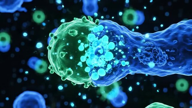 Cellular Immune Response: T Cell Attacking Cancer Cell